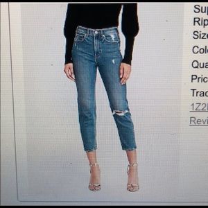 Express High Rise Ripped Mom Jean